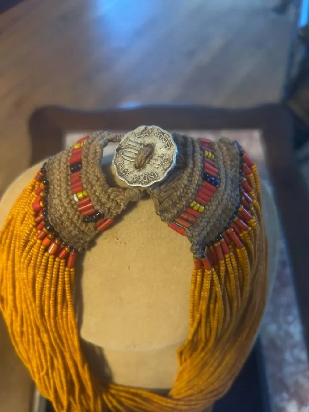 Vintage Konyak Naga multi-strand bead necklace, Tribal jewelry